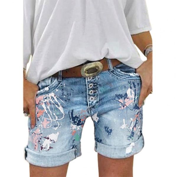 women's shorts women mid rise denim folded hem all-matched print multi-breasted ladies short jeans fashion straight-leg pants, White;black
women's shorts women mid rise denim folded hem all-matched print multi-breasted ladies short jeans fashion straight-leg pants, White;black