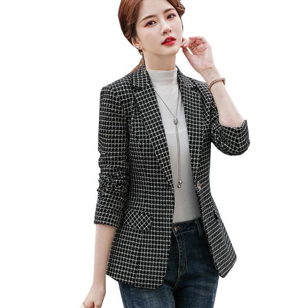 women's suits & blazers fashion woman white black plaid blazer coat for spring autumn winter female outwear casual single button jacket
women's suits & blazers fashion woman white black plaid blazer coat for spring autumn winter female outwear casual single button jacket