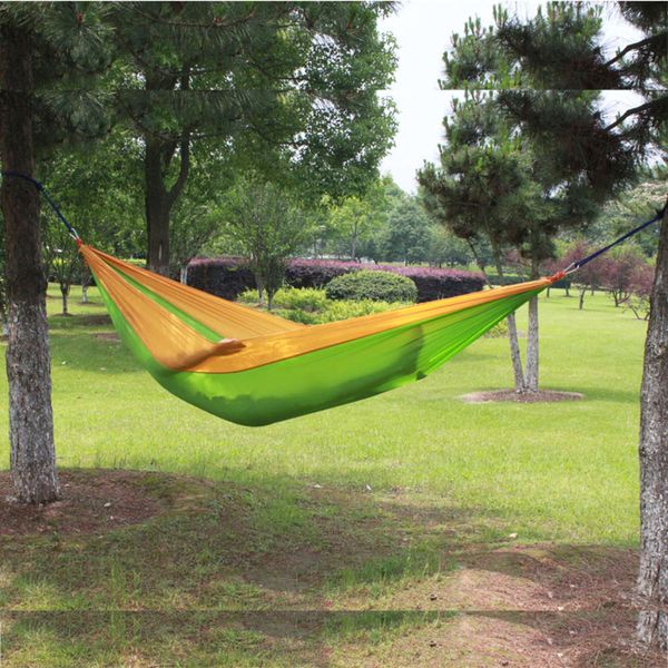 outdoor parachute cloth hammock, outdoor indoor super light double lighter than canvas swing, optional color 
outdoor parachute cloth hammock, outdoor indoor super light double lighter than canvas swing, optional color