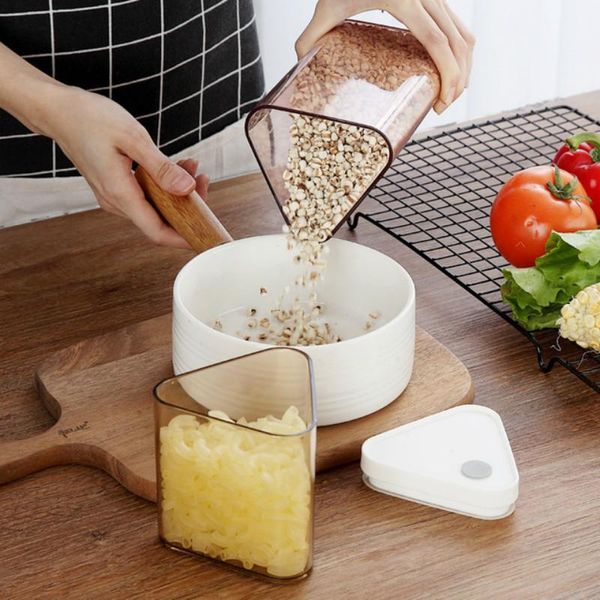 storage bottles & jars triangle sealed food transparent plastic nut cereals grain boxes seasoning tank milk powder container with lid
storage bottles & jars triangle sealed food transparent plastic nut cereals grain boxes seasoning tank milk powder container with lid