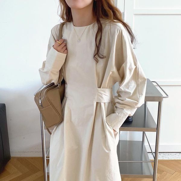 casual dresses soild simple french round neck waist tie band loose mid-length over-the-knee split dress ol clothing women, Black;gray
casual dresses soild simple french round neck waist tie band loose mid-length over-the-knee split dress ol clothing women, Black;gray