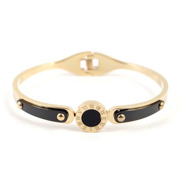 fashion stainless steel bracelets & bangles black border roman numerals charm gold color bangle for women men wedding jewelry q0717
fashion stainless steel bracelets & bangles black border roman numerals charm gold color bangle for women men wedding jewelry q0717