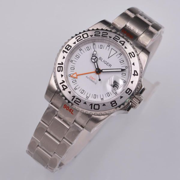 wristwatches white dial 40mm sapphire automatic men's watch gmt function date cyclops oyster bracelet steel bezel insert sliding lock, Slivery;brown
wristwatches white dial 40mm sapphire automatic men's watch gmt function date cyclops oyster bracelet steel bezel insert sliding lock, Slivery;brown
