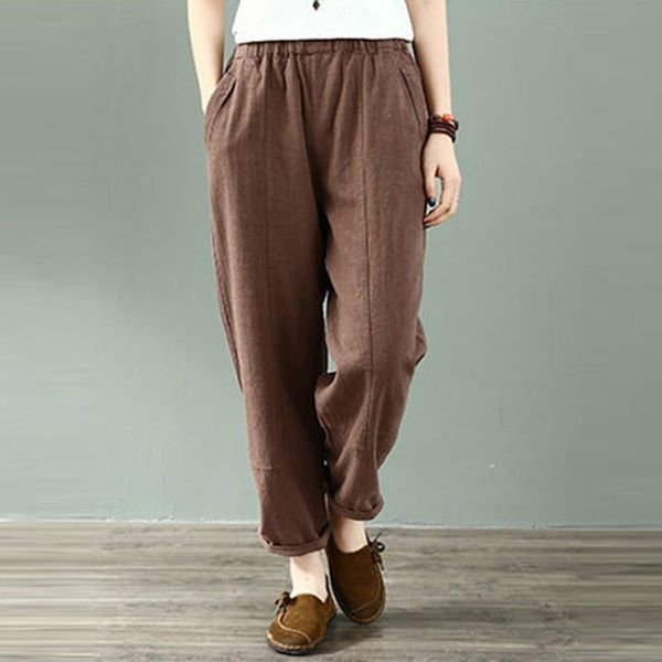women's pants & capris harem women casual ankle-length 2021 korean style solid color elastic waist cotton linen female trousers p1002, Black;white
women's pants & capris harem women casual ankle-length 2021 korean style solid color elastic waist cotton linen female trousers p1002, Black;white