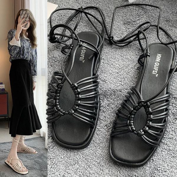 sandals women summer fashion women's 2021 solid color all-match comfortable lace-up flat shoes casual, Black
sandals women summer fashion women's 2021 solid color all-match comfortable lace-up flat shoes casual, Black