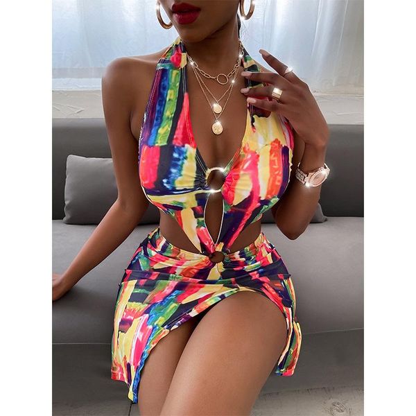 women's swimwear summer 2021 comfy bikini with breast pad without steel support print one-piece swimsuit, White;black
women's swimwear summer 2021 comfy bikini with breast pad without steel support print one-piece swimsuit, White;black