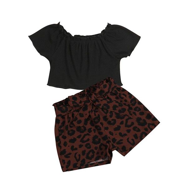 kids baby girl casual clothes 2pcs off shoulder solid color short sleeve boat neck t-shirt belted leopard shorts children's sets clothi, White
kids baby girl casual clothes 2pcs off shoulder solid color short sleeve boat neck t-shirt belted leopard shorts children's sets clothi, White