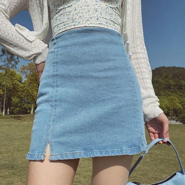 skirts women's mini summer streetwear high-elastic split denim korean high waist jeans femme, Black
skirts women's mini summer streetwear high-elastic split denim korean high waist jeans femme, Black