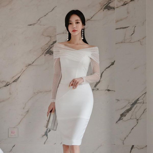 casual dresses women elegant white lace slash neck bodycon formal party dress night club winter spring rh111, Black;gray
casual dresses women elegant white lace slash neck bodycon formal party dress night club winter spring rh111, Black;gray