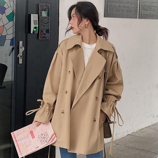 women's trench coats korean elegant khaki coat plus sashes women autumn epaulet double breasted lapel long sleeve loose casual windbrea, Tan;black
women's trench coats korean elegant khaki coat plus sashes women autumn epaulet double breasted lapel long sleeve loose casual windbrea, Tan;black