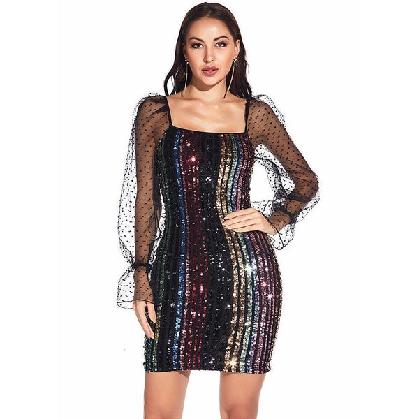 luxury evening party dresses mh long sleeve patchwork sequin women's wear, Black
luxury evening party dresses mh long sleeve patchwork sequin women's wear, Black