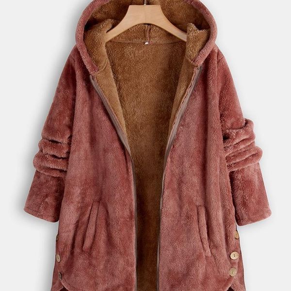 women's down & parkas fall/winter 2021 large size plush lazy coat with solid color hooded pocket warm cotton, Black
women's down & parkas fall/winter 2021 large size plush lazy coat with solid color hooded pocket warm cotton, Black