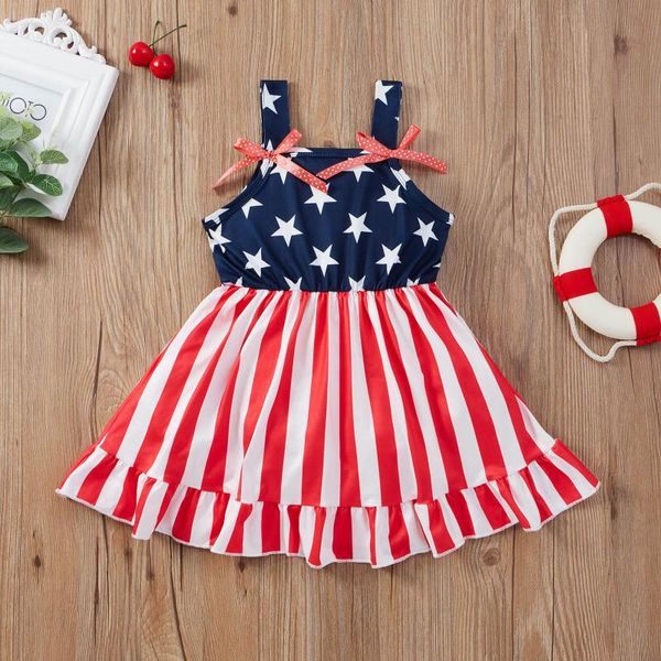 girl's dresses summer american flag strap beach independence day toddler infant baby girls dress casual clothes sleeveless, Red;yellow
girl's dresses summer american flag strap beach independence day toddler infant baby girls dress casual clothes sleeveless, Red;yellow
