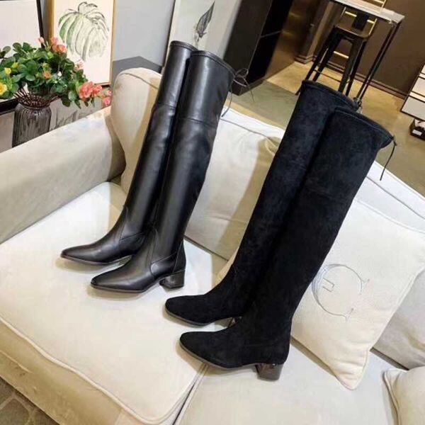 women boots 2021 genuine leather transparent heels round toe slip on knight stretch fashion designer, Black
women boots 2021 genuine leather transparent heels round toe slip on knight stretch fashion designer, Black
