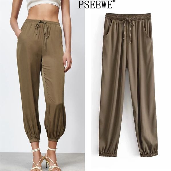 satin women's joggers high waist trousers for female adjustable elastic waistband black summer pants woman jogger 210519, Black;white
satin women's joggers high waist trousers for female adjustable elastic waistband black summer pants woman jogger 210519, Black;white