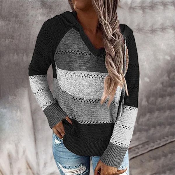 fashion winter clothes women casual womens sweaters patchwork v neck long sleeves hooded sweater pull femme hiver l35, White;black
fashion winter clothes women casual womens sweaters patchwork v neck long sleeves hooded sweater pull femme hiver l35, White;black