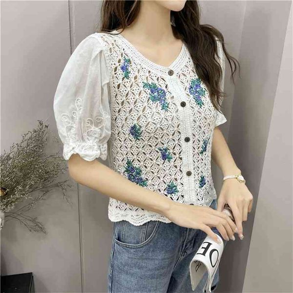 fashion women's knitwear summer sweet holiday style embroidered heavy industry knitted loose 210520, White
fashion women's knitwear summer sweet holiday style embroidered heavy industry knitted loose 210520, White