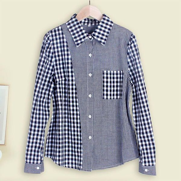 women's blouses & shirts plaid women summer design 2021 cotton turn-down collar long-sleeved casual all match female outwear coats, White
women's blouses & shirts plaid women summer design 2021 cotton turn-down collar long-sleeved casual all match female outwear coats, White