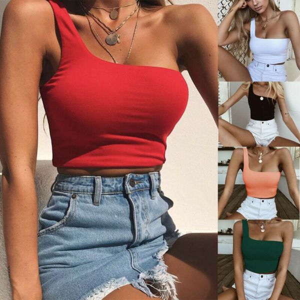women's tanks & camis women one shoulder crop fashion casual tank vest blouse shirt womens summer beach, White
women's tanks & camis women one shoulder crop fashion casual tank vest blouse shirt womens summer beach, White