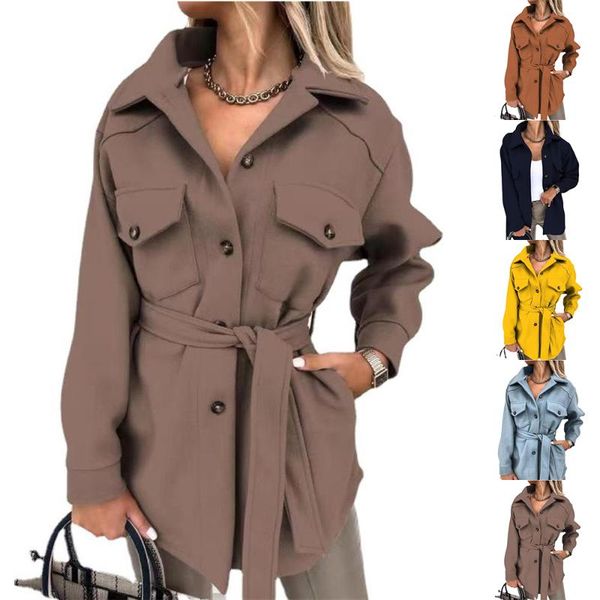 women's wool & blends trench multi-pockets coat lapel buttons coats pladin women jackets warm short winter jacket autumn vacation, Black
women's wool & blends trench multi-pockets coat lapel buttons coats pladin women jackets warm short winter jacket autumn vacation, Black
