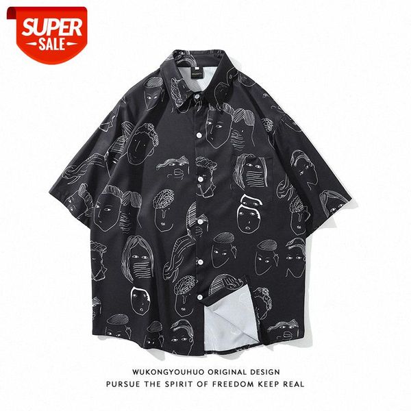men's fun printed short-sleeved shirt hip-hop half-sleeved loose casual wei yi for men #wp4y, White;black
men's fun printed short-sleeved shirt hip-hop half-sleeved loose casual wei yi for men #wp4y, White;black
