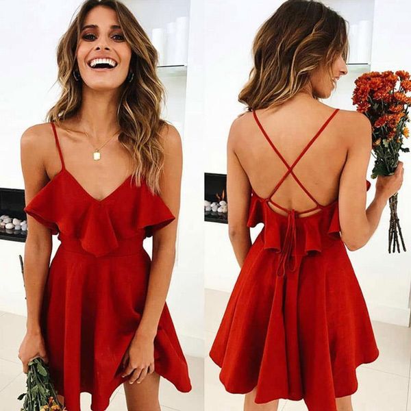 womens dresses sleeveless slip dress red mini sundress summer women backless bandage v neck femme plus size vestidos, Black;gray
womens dresses sleeveless slip dress red mini sundress summer women backless bandage v neck femme plus size vestidos, Black;gray