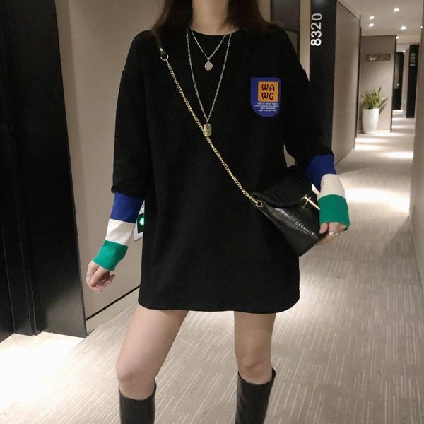 women's t-shirt spring korean version of the style with fleece matte in long loose round collar sleeves women bottom shirt, White
women's t-shirt spring korean version of the style with fleece matte in long loose round collar sleeves women bottom shirt, White