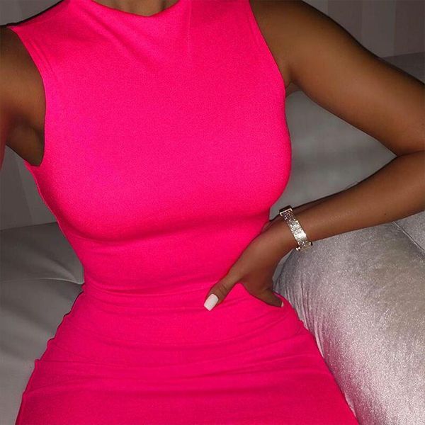 summer neon pink sleeveless mini women dresses bodycon fashion party clubwear skinny solid slim basic, Black;gray
summer neon pink sleeveless mini women dresses bodycon fashion party clubwear skinny solid slim basic, Black;gray