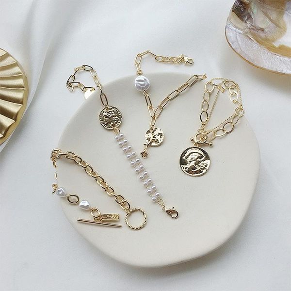 charm bracelets 4 styles gold toggle clasp bracelet rose carved pearl vintage portrait coin double chain jewelry, Golden;silver
charm bracelets 4 styles gold toggle clasp bracelet rose carved pearl vintage portrait coin double chain jewelry, Golden;silver