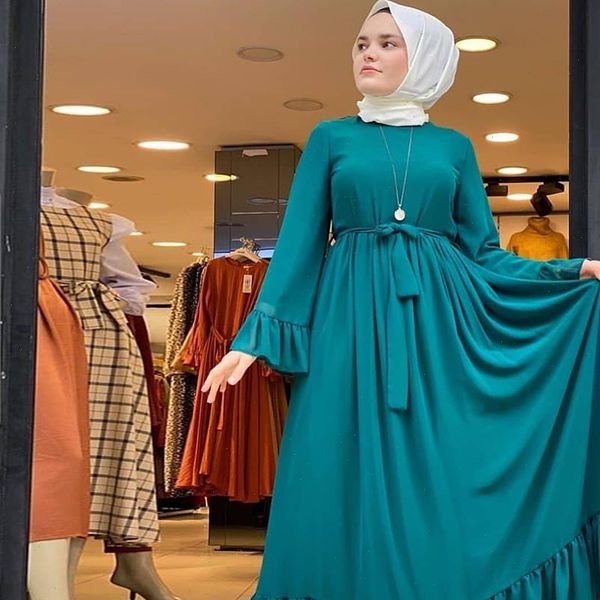 siskakia women dress bell sleeve chiffon long elegant solid muslim womens o neck empire pleated swing maxi dresses, Black;gray
siskakia women dress bell sleeve chiffon long elegant solid muslim womens o neck empire pleated swing maxi dresses, Black;gray