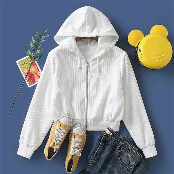 spring autumn women cotton jacket hooded short coat fashion zipper sport style solid female outwear 210422, Black;brown
spring autumn women cotton jacket hooded short coat fashion zipper sport style solid female outwear 210422, Black;brown