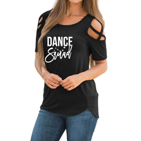 women's t-shirt dance squad stars letter print tshirt for female summer dancer lover gift cross off shoulder casual women femme, White
women's t-shirt dance squad stars letter print tshirt for female summer dancer lover gift cross off shoulder casual women femme, White