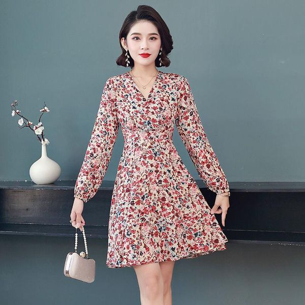 women's spring autumn style chiffon dress v-neck printed ruffle bow long sleeve elegant 3156 casual dresses, Black;gray
women's spring autumn style chiffon dress v-neck printed ruffle bow long sleeve elegant 3156 casual dresses, Black;gray