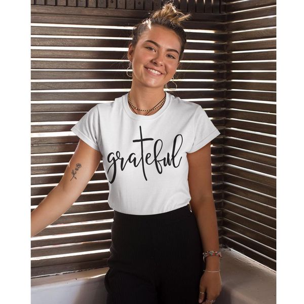 grateful letter print christian church women thanksgiving tee casual thankful blessed, White
grateful letter print christian church women thanksgiving tee casual thankful blessed, White