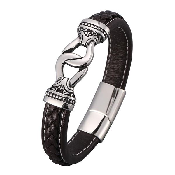 fashion brown leather bracelets bangles men jewelry vintage stainless steel magnetic buckle punk male wristband gift pd0816 charm, Golden;silver
fashion brown leather bracelets bangles men jewelry vintage stainless steel magnetic buckle punk male wristband gift pd0816 charm, Golden;silver