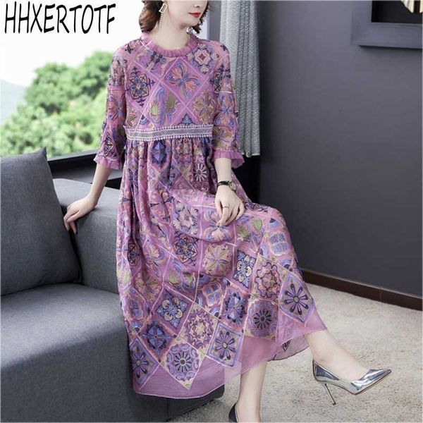 summer fashion casual women high-end purple embroidery three quarter sleeve large size loose dress vintage dresses 210531, Black;gray
summer fashion casual women high-end purple embroidery three quarter sleeve large size loose dress vintage dresses 210531, Black;gray