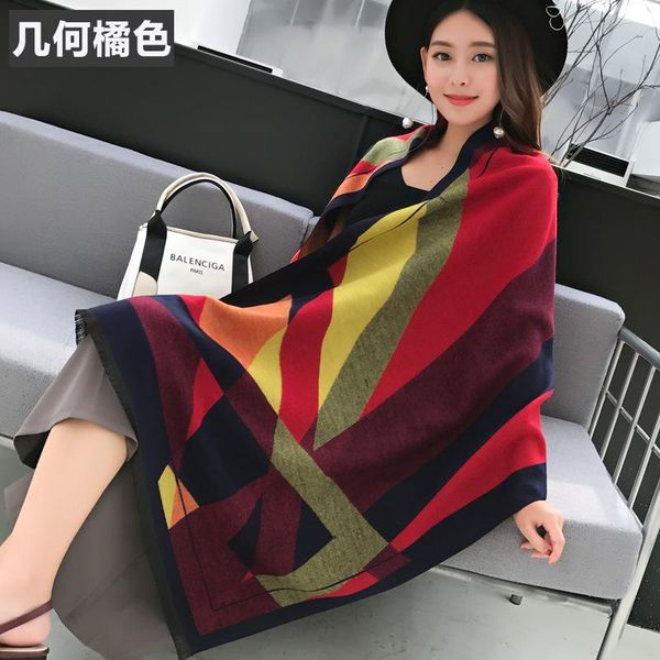 scarves winter 2021 british cashmere-like thickened lady's scarf,woman's shawl and scarf dual-purpose with warm geometry, Blue;gray
scarves winter 2021 british cashmere-like thickened lady's scarf,woman's shawl and scarf dual-purpose with warm geometry, Blue;gray