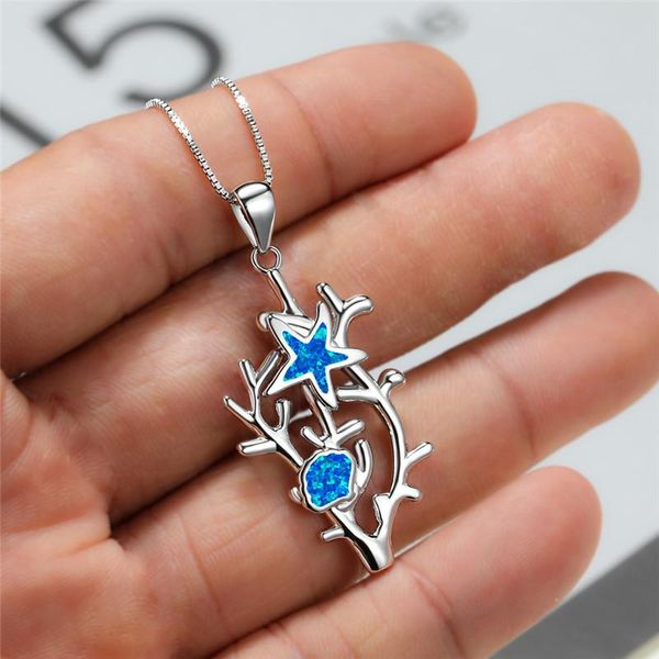 pendant necklaces dainty female blue opal necklace charm silver color chain for women ocean coral wedding jewelry
pendant necklaces dainty female blue opal necklace charm silver color chain for women ocean coral wedding jewelry