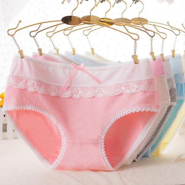 women's panties 1pc lace edge bow underwear cotton hip lifting breathable briefs, Black;pink
women's panties 1pc lace edge bow underwear cotton hip lifting breathable briefs, Black;pink