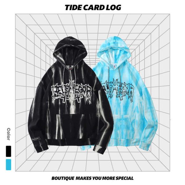 autumn winter new high street dark pullover hooded trendy tie dyed sweater street hip hop men's and women's couple jacket, Black
autumn winter new high street dark pullover hooded trendy tie dyed sweater street hip hop men's and women's couple jacket, Black