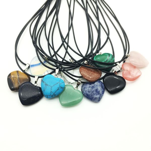wholesale 12pcs/lot natural stones pendants heart pendulum leather chains necklace reiki fashion jewelry 20mmdio chan contact, Silver
wholesale 12pcs/lot natural stones pendants heart pendulum leather chains necklace reiki fashion jewelry 20mmdio chan contact, Silver