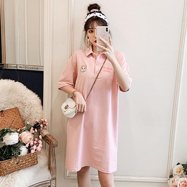 women's t-shirt dress summer 2021 fashionable large size loose mid-length casual slimming short sleeve collar, White
women's t-shirt dress summer 2021 fashionable large size loose mid-length casual slimming short sleeve collar, White