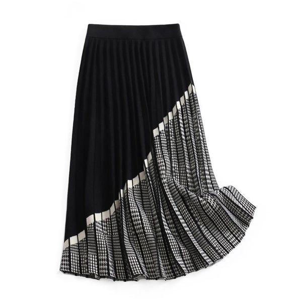 skirts shuchan faldas mujer moda 2021 patchwork pleated vintage knitting mid-calf korean style long for women, Black
skirts shuchan faldas mujer moda 2021 patchwork pleated vintage knitting mid-calf korean style long for women, Black