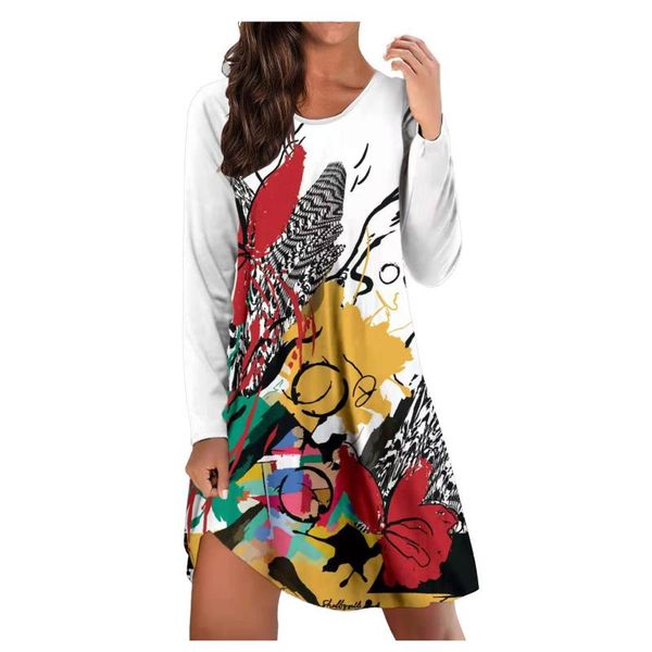 casual dresses spring women graffiti print dress o-neck long sleeve female loose vintage vestidos, Black;gray
casual dresses spring women graffiti print dress o-neck long sleeve female loose vintage vestidos, Black;gray