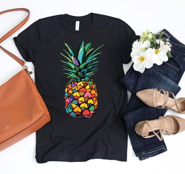 women's t-shirt shirt crewneck pineapple cotton rainbow short sleeve cute fashion tees for streetwear harajuku plus size goth, White
women's t-shirt shirt crewneck pineapple cotton rainbow short sleeve cute fashion tees for streetwear harajuku plus size goth, White