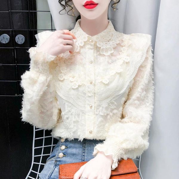 women's blouses & shirts women sweet long sleeve autumn spring ruffles plus size elegant office lady work shirt female blusas party str, White
women's blouses & shirts women sweet long sleeve autumn spring ruffles plus size elegant office lady work shirt female blusas party str, White