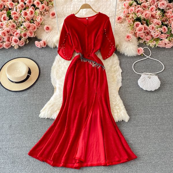 black/blue/red mermaid party long dress women elegant v-neck tassel beading bodycon maxi vestidos female summer 2021 new, Black;gray
black/blue/red mermaid party long dress women elegant v-neck tassel beading bodycon maxi vestidos female summer 2021 new, Black;gray
