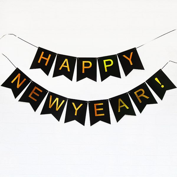 1 set black happy year hanging streamer party flag holiday celebration banner
1 set black happy year hanging streamer party flag holiday celebration banner
