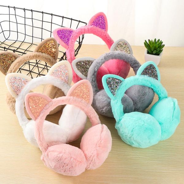 berets sequins lovely cat earmuffs women kids girl shiny warmers kitty fur earmuff fluffy soft glitter winter warm earlap ear cover, Blue;gray
berets sequins lovely cat earmuffs women kids girl shiny warmers kitty fur earmuff fluffy soft glitter winter warm earlap ear cover, Blue;gray