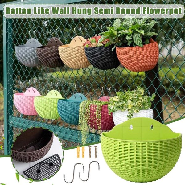 flower pot creative imitation rattan wall hanging semicircle without drilling garden accessories planters & pots
flower pot creative imitation rattan wall hanging semicircle without drilling garden accessories planters & pots